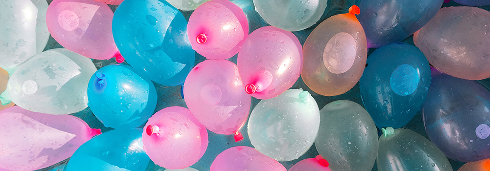 Filled water balloons