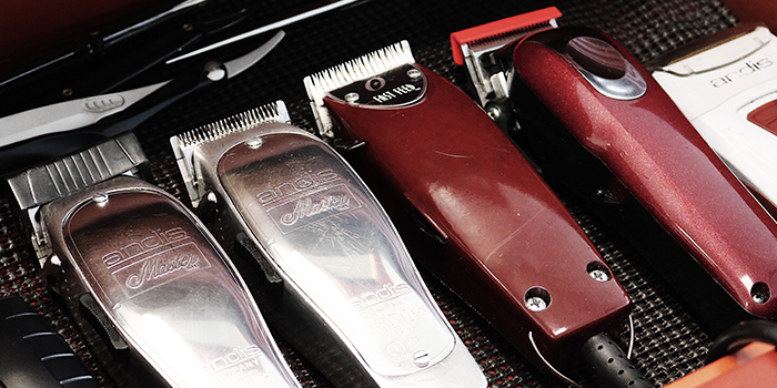 lineup of barber's hair trimmers
