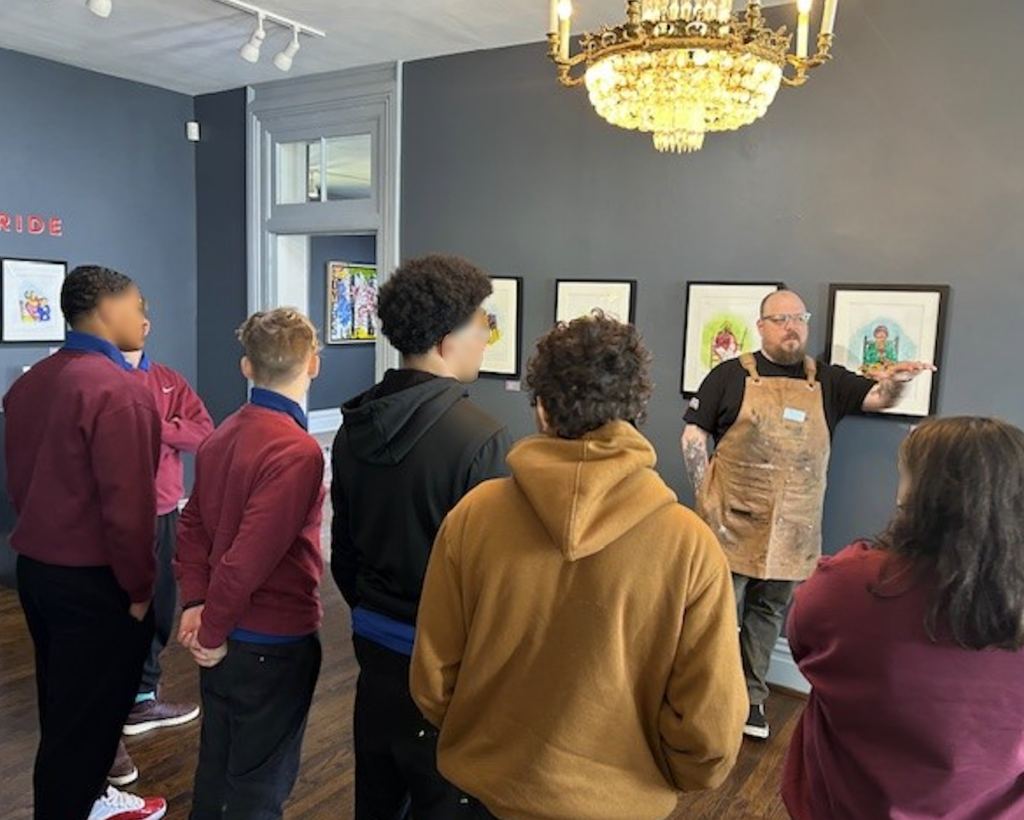 Youth at Bledsoe Youth Academy on a tour of Monthaven Arts and Cultural Center 